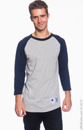 Unisex Raglan T-Shirt - Oxford / Navy