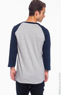 Unisex Raglan T-Shirt - Oxford / Navy