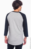 Unisex Raglan T-Shirt - Oxford / Black