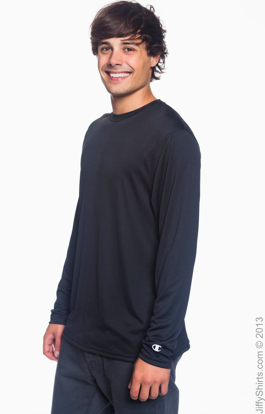 Unisex Double Dry® Long-Sleeve Interlock T-Shirt - Black