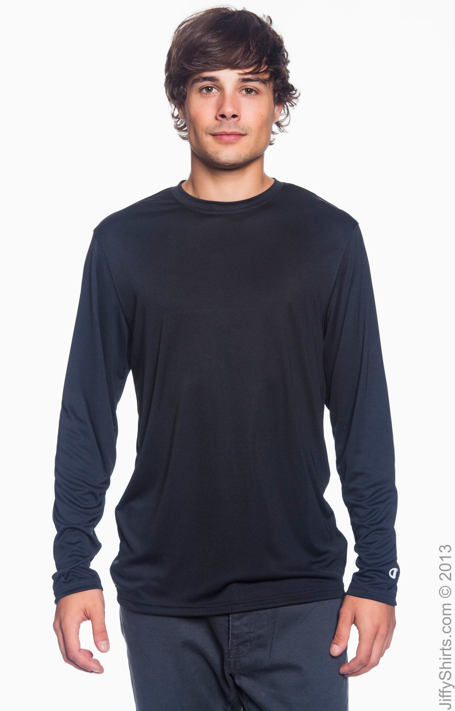 Unisex Double Dry® Long-Sleeve Interlock T-Shirt - Black