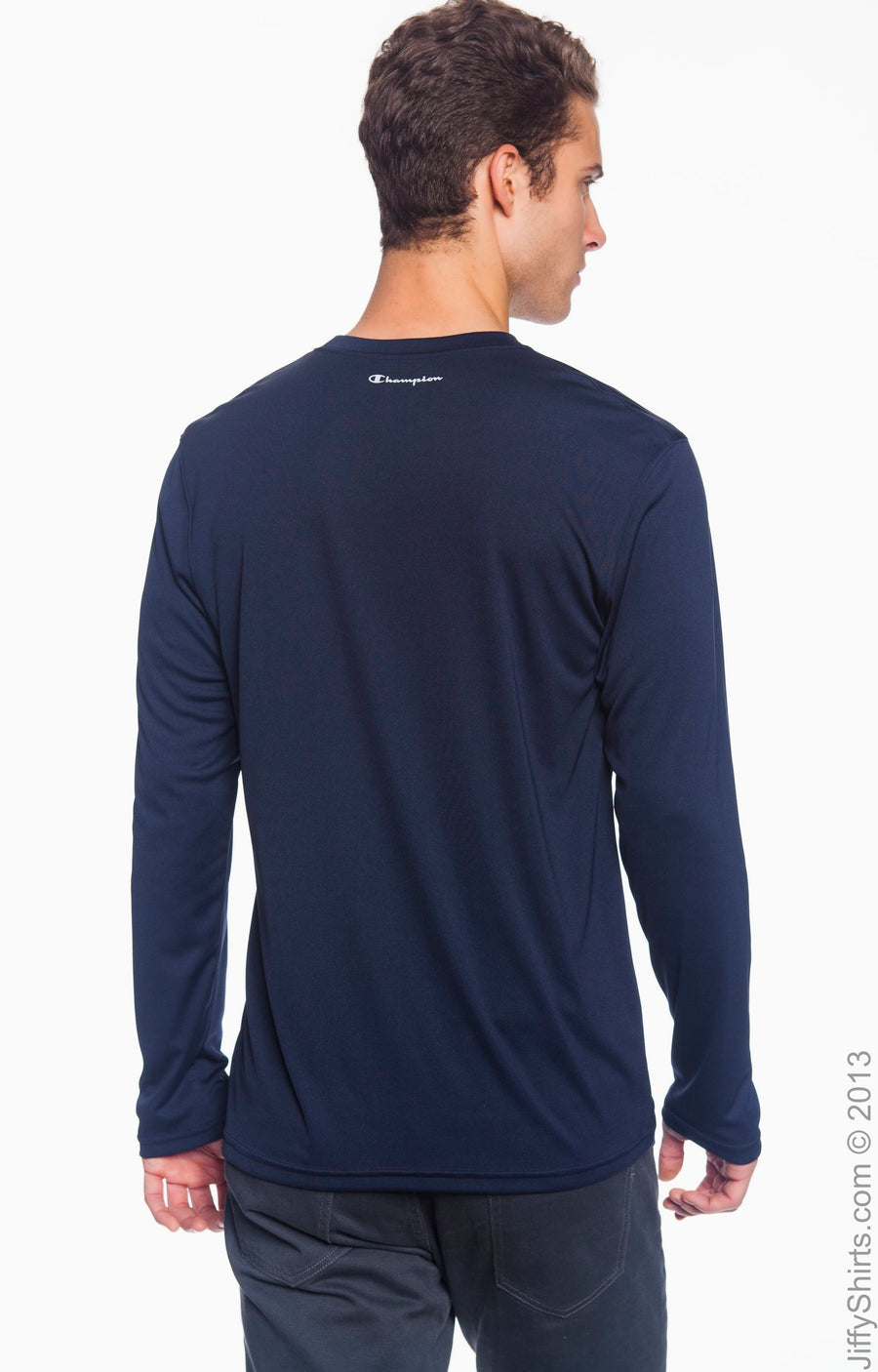 Unisex Double Dry® Long-Sleeve Interlock T-Shirt - Navy