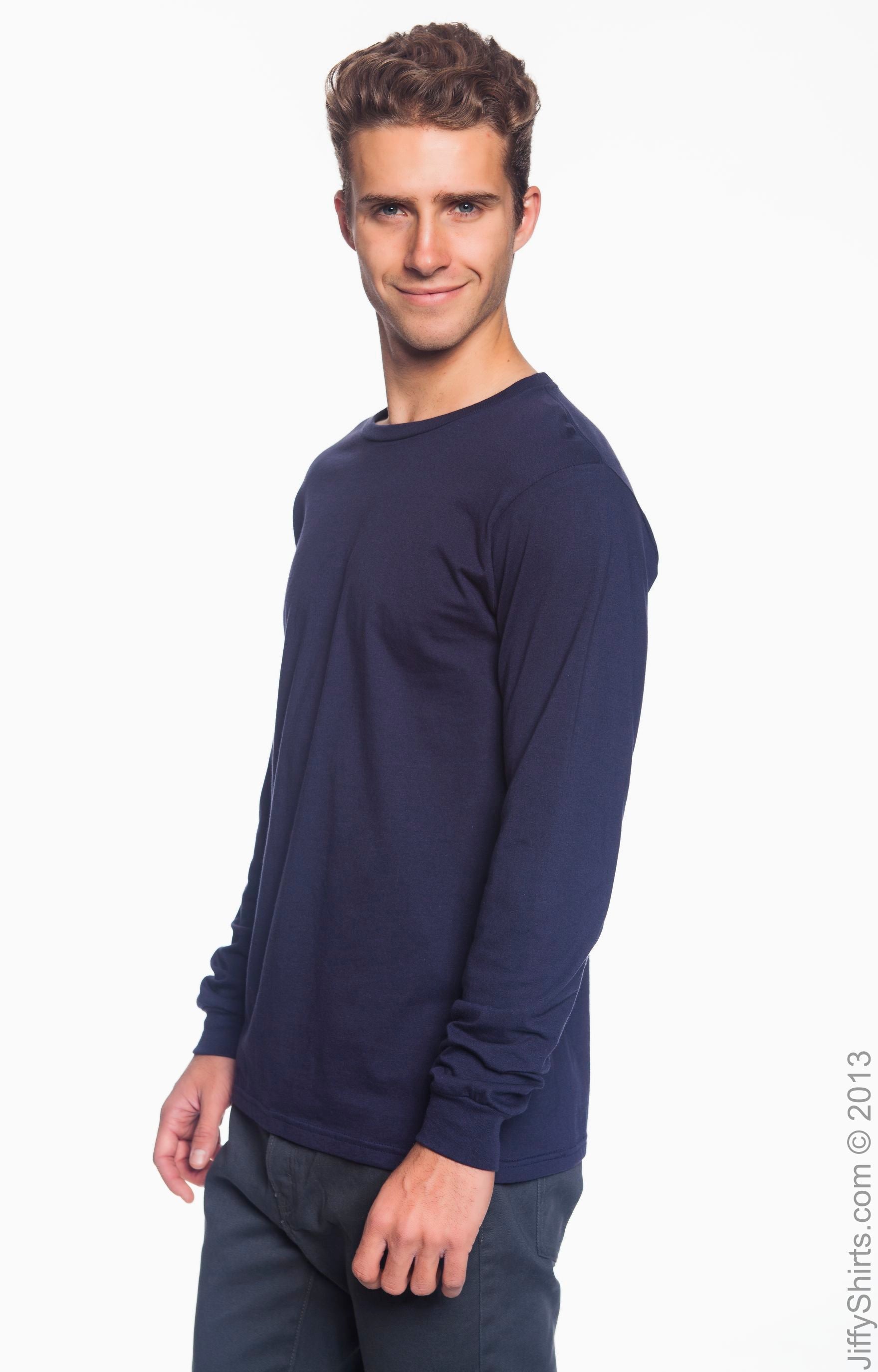 Unisex Lightweight Long-Sleeve T-Shirt - Navy