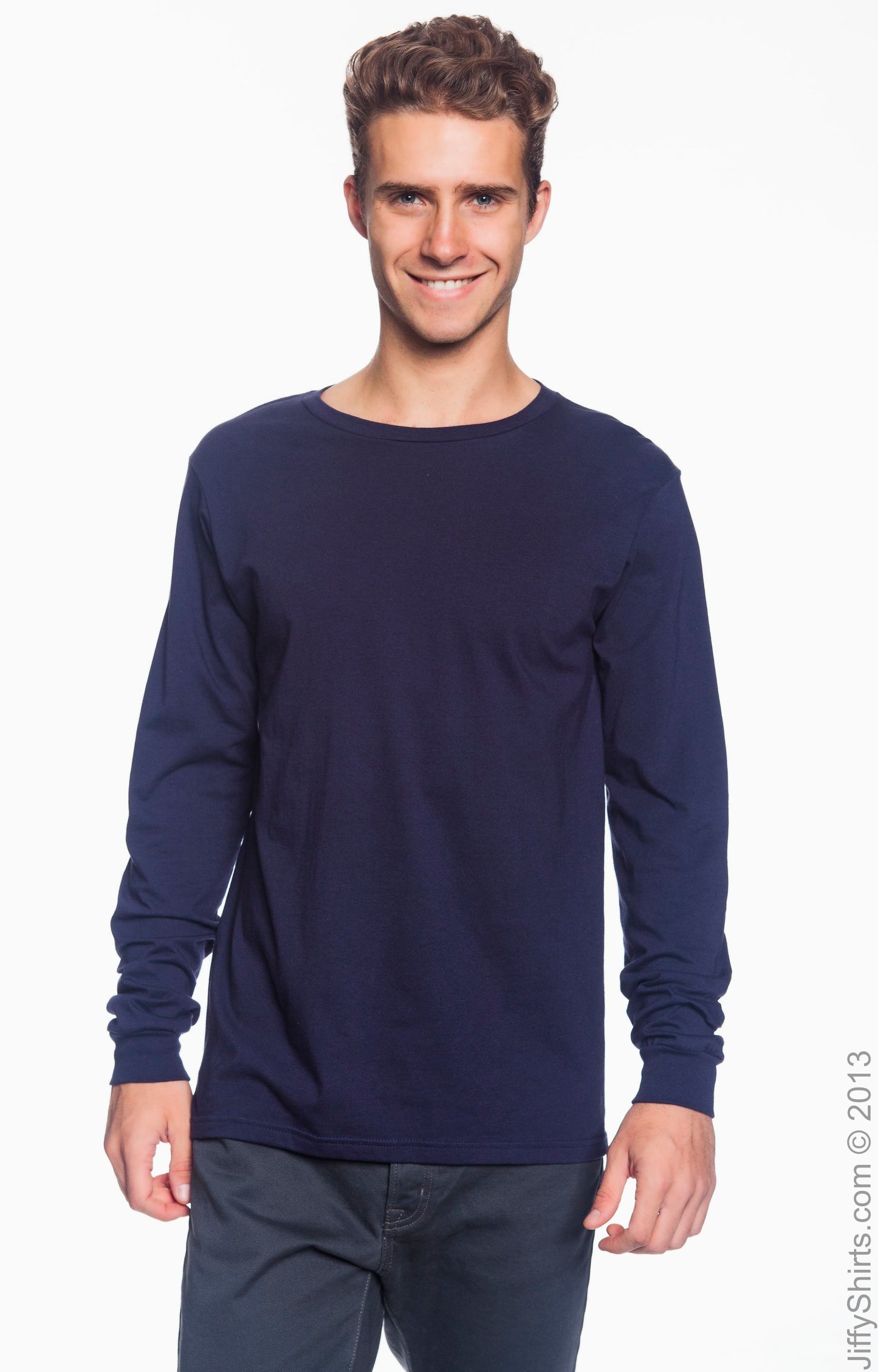 Unisex Lightweight Long-Sleeve T-Shirt - Navy