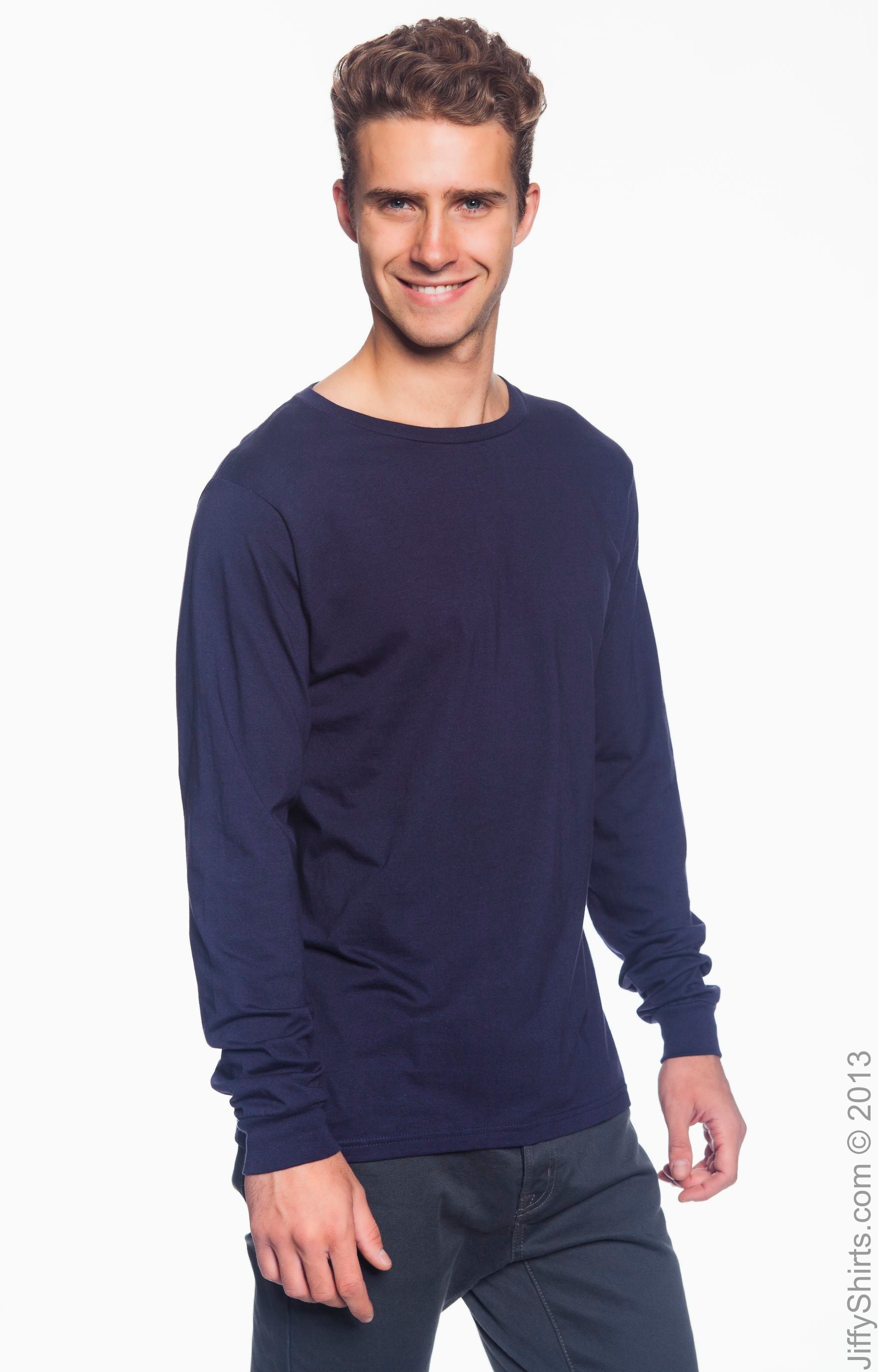 Unisex Lightweight Long-Sleeve T-Shirt - Navy