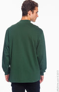 Unisex Sueded Cotton Jersey Mock Turtleneck - Forest
