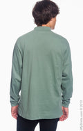 Unisex Sueded Cotton Jersey Mock Turtleneck - Dill