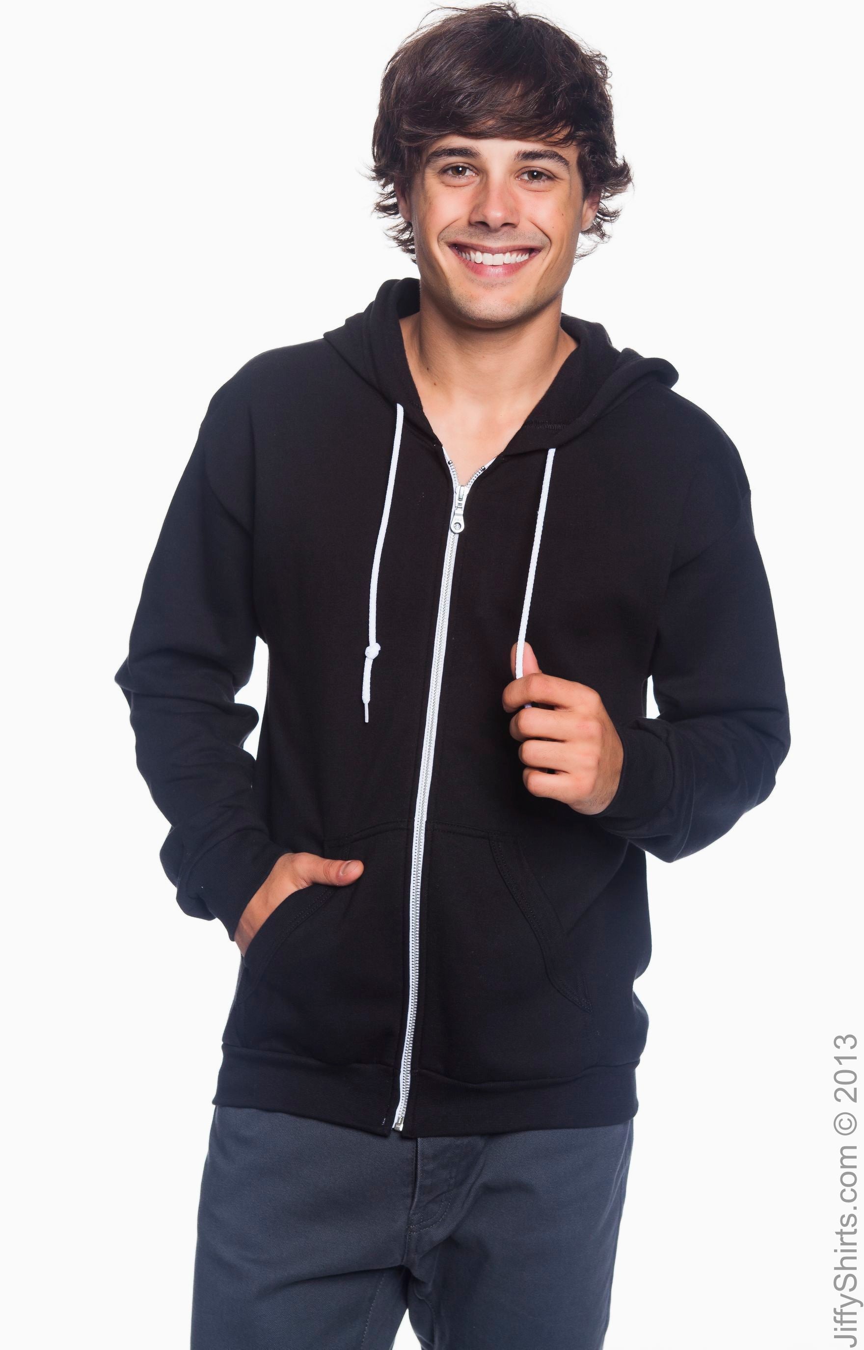 Unisex Full-Zip Hooded Fleece - Black