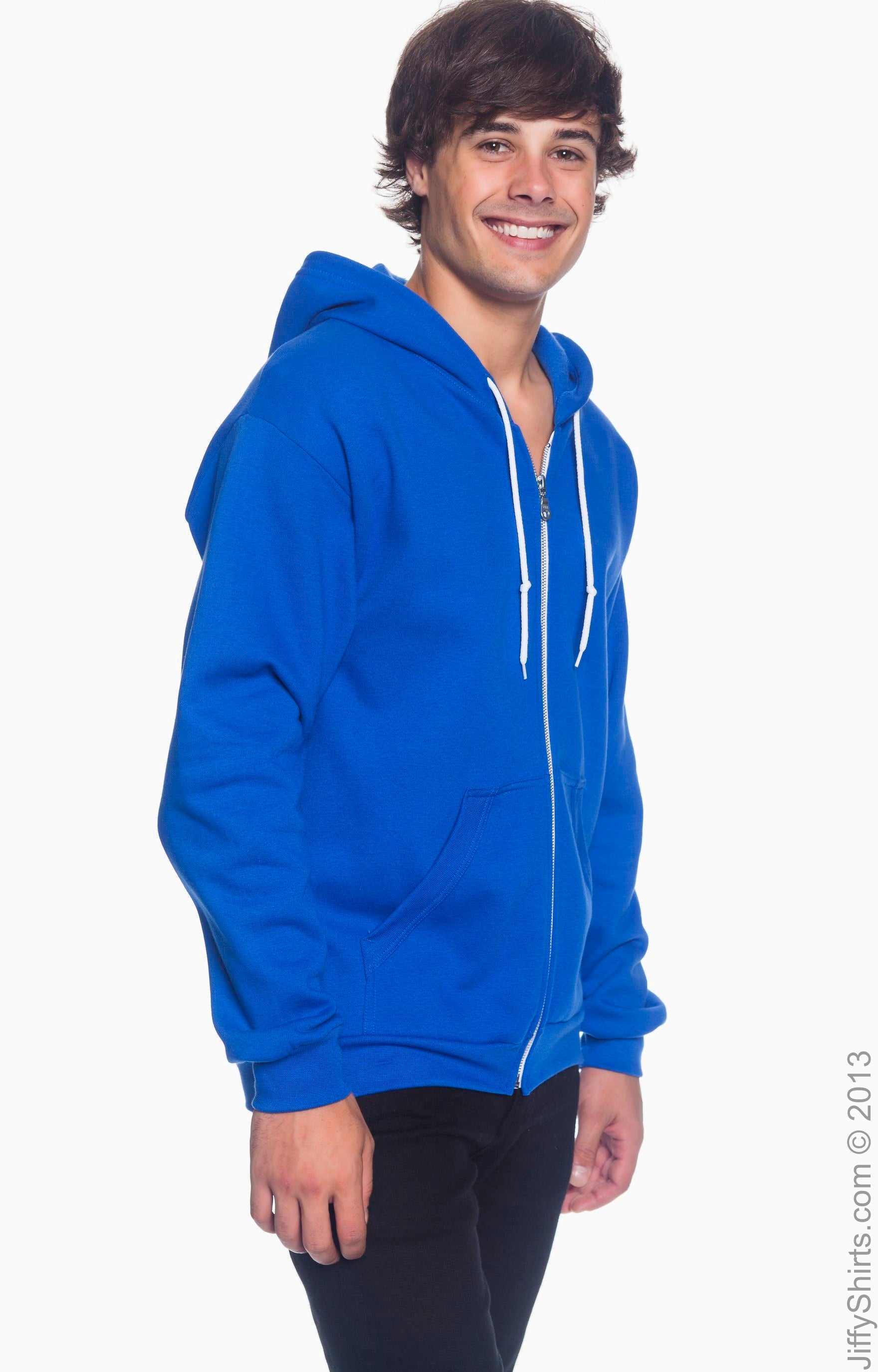 Unisex Full-Zip Hooded Fleece - Royal Blue