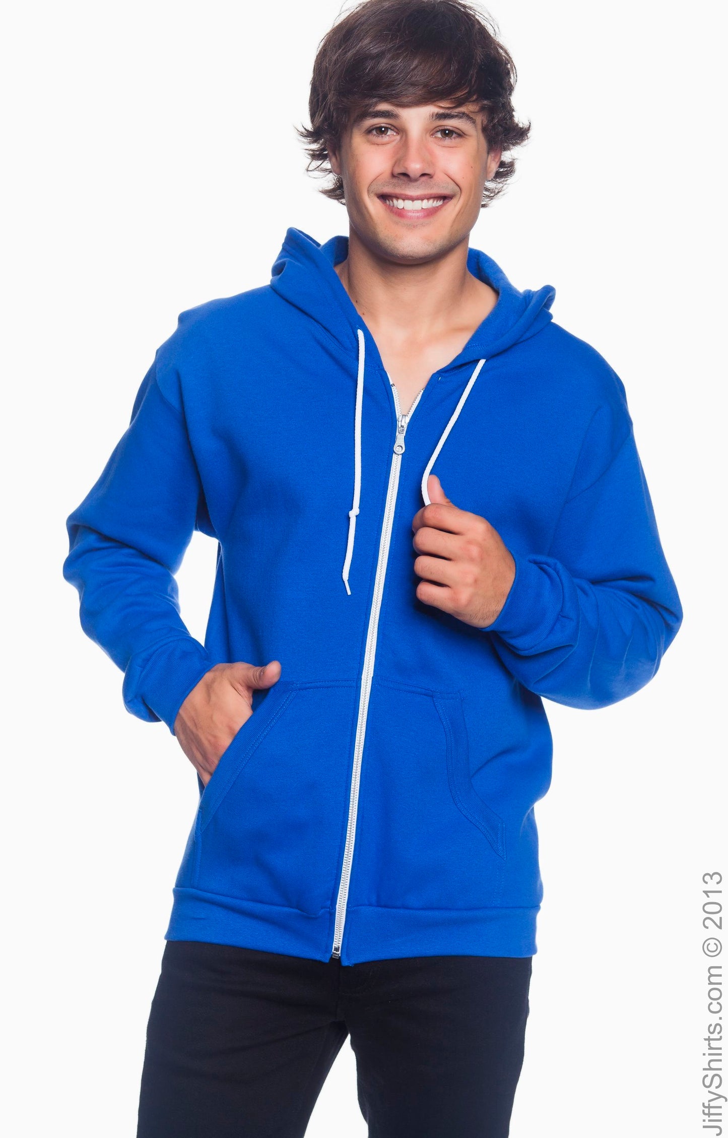 Unisex Full-Zip Hooded Fleece - Royal Blue