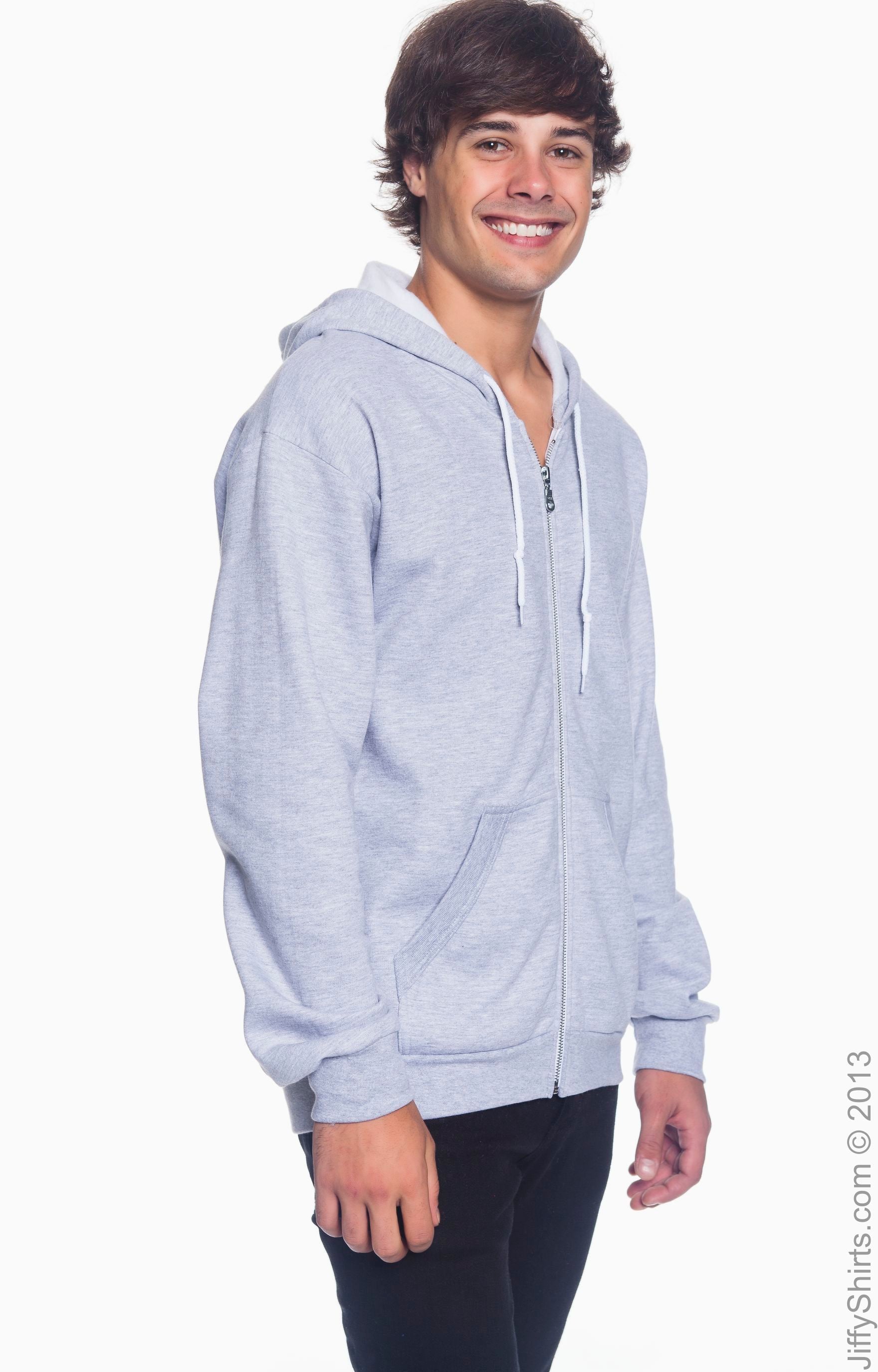 Unisex Full-Zip Hooded Fleece - Heather Gray