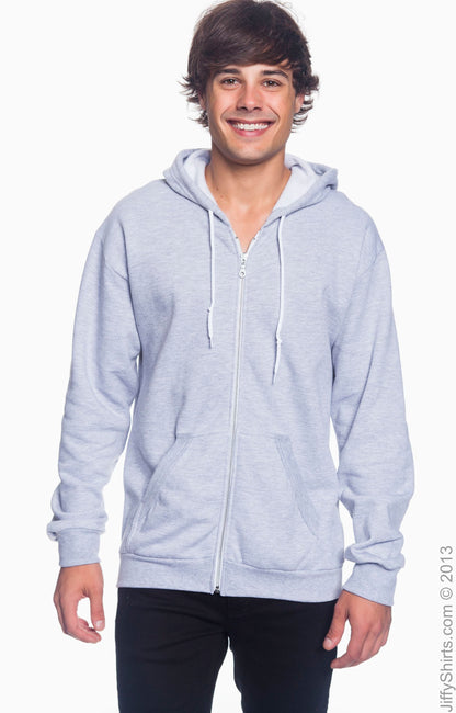 Unisex Full-Zip Hooded Fleece - Heather Gray