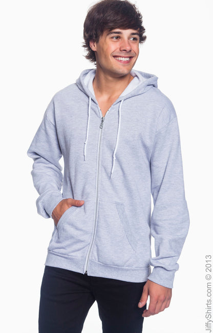 Unisex Full-Zip Hooded Fleece - Heather Gray