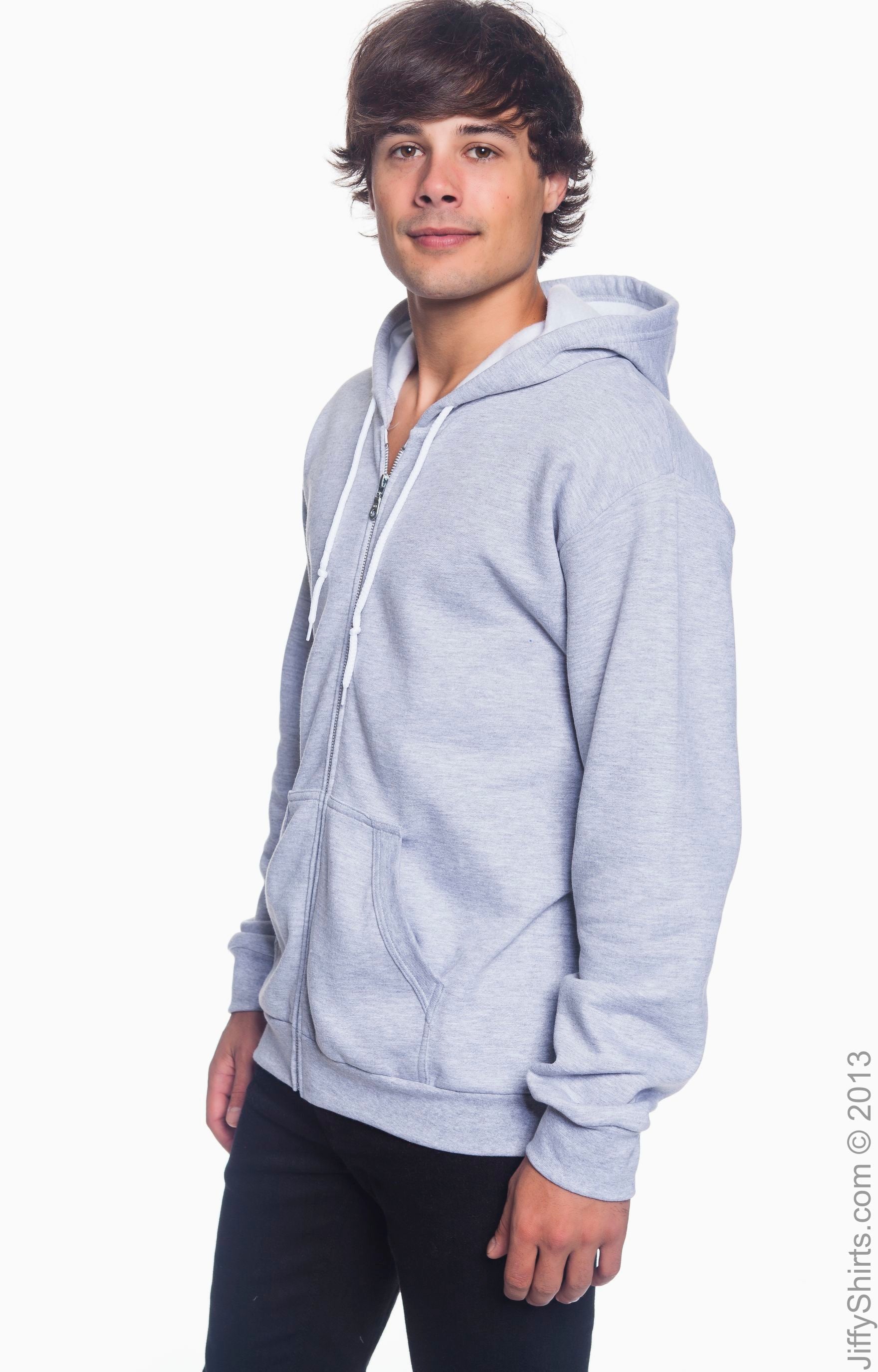 Unisex Full-Zip Hooded Fleece - Heather Gray