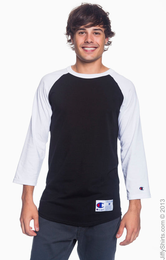 Unisex Raglan T-Shirt - Black / White