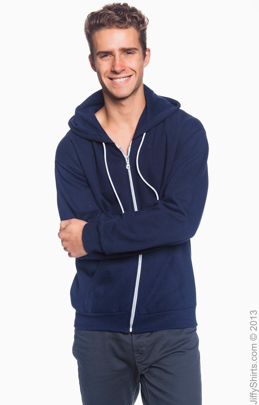 Unisex Full-Zip Hooded Fleece - Navy