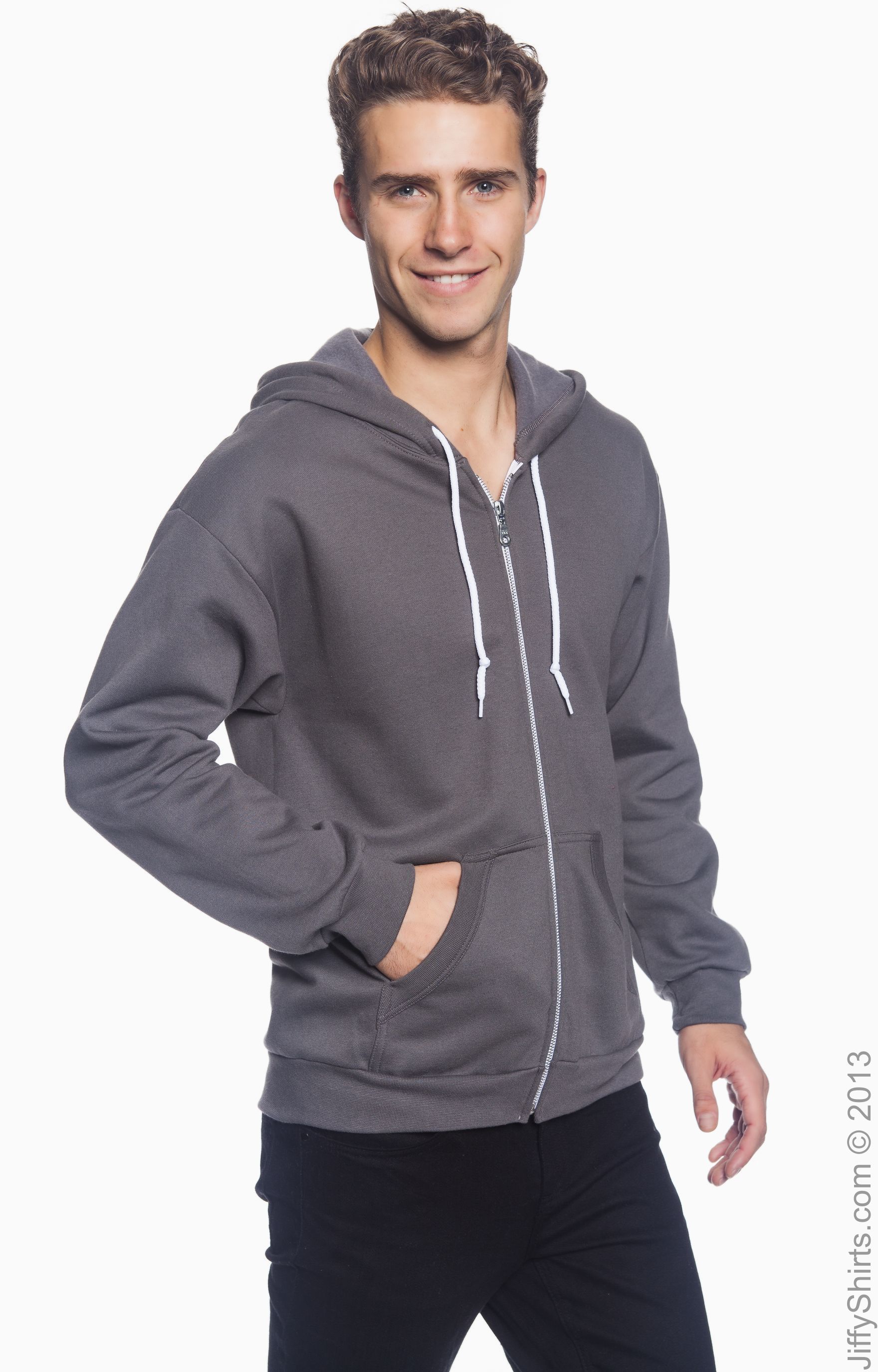 Unisex Full-Zip Hooded Fleece - Charcoal