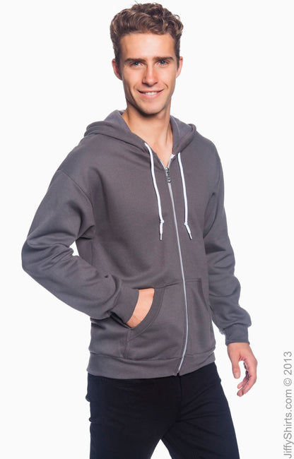Unisex Full-Zip Hooded Fleece - Charcoal