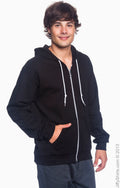 Unisex Full-Zip Hooded Fleece - Black