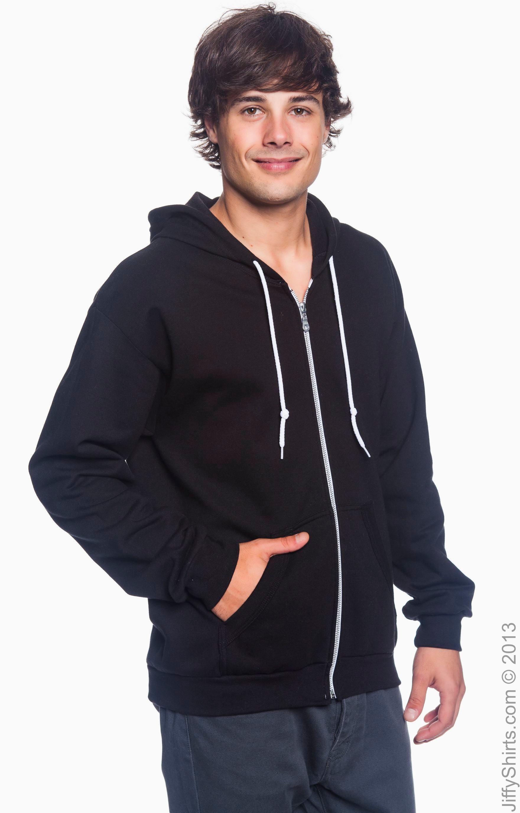 Unisex Full-Zip Hooded Fleece - Black