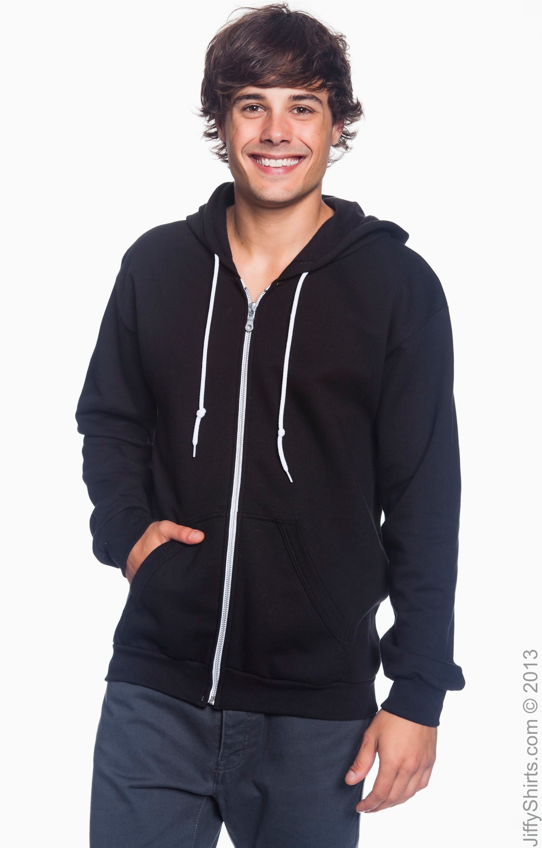 Unisex Full-Zip Hooded Fleece - Black