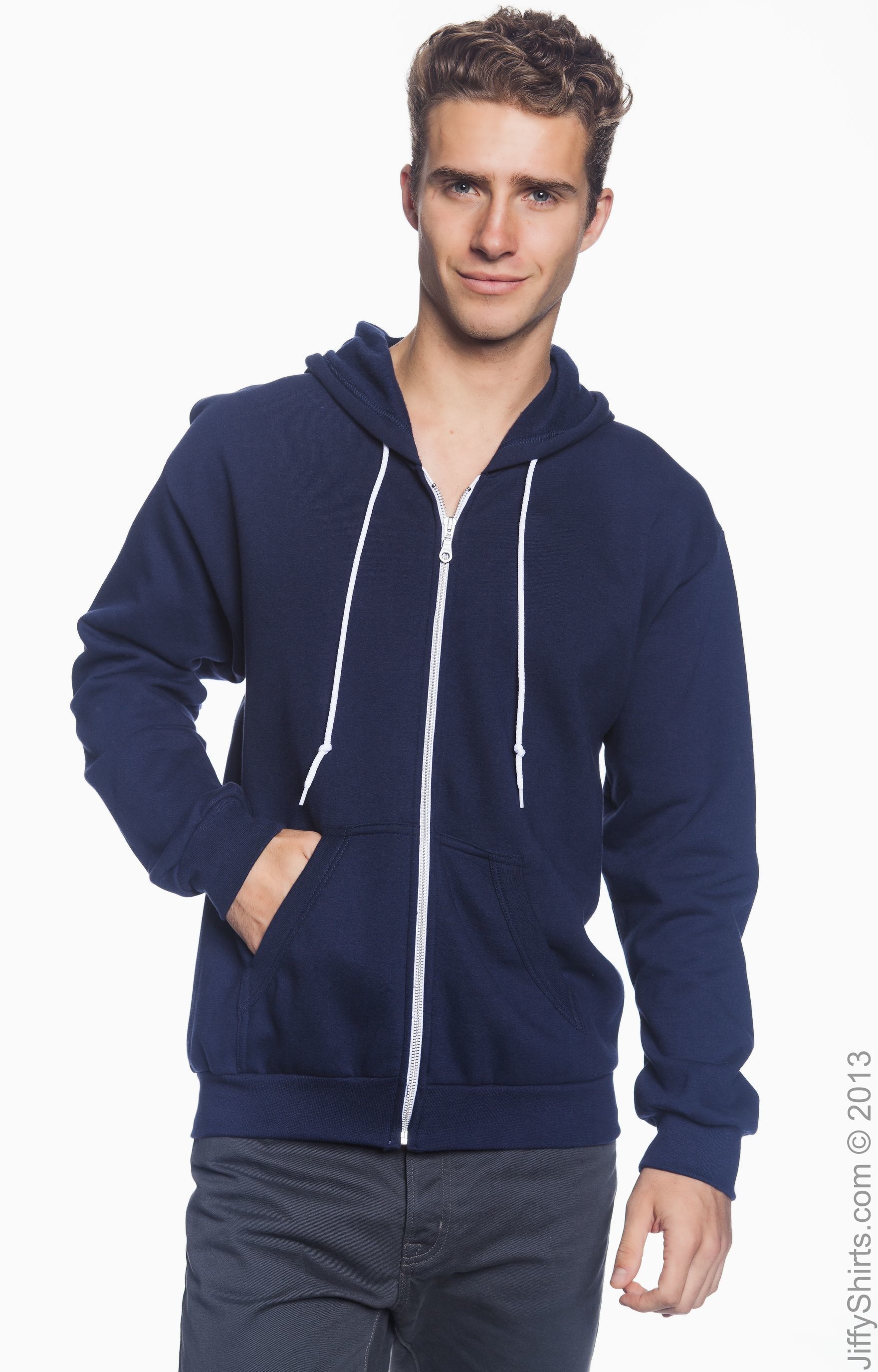 Unisex Full-Zip Hooded Fleece - Navy