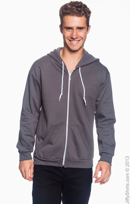 Unisex Full-Zip Hooded Fleece - Charcoal