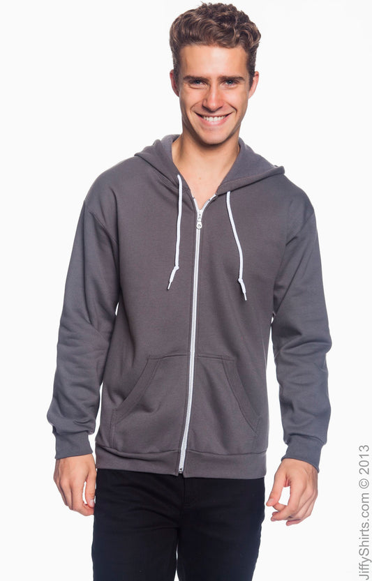 Unisex Full-Zip Hooded Fleece - Charcoal