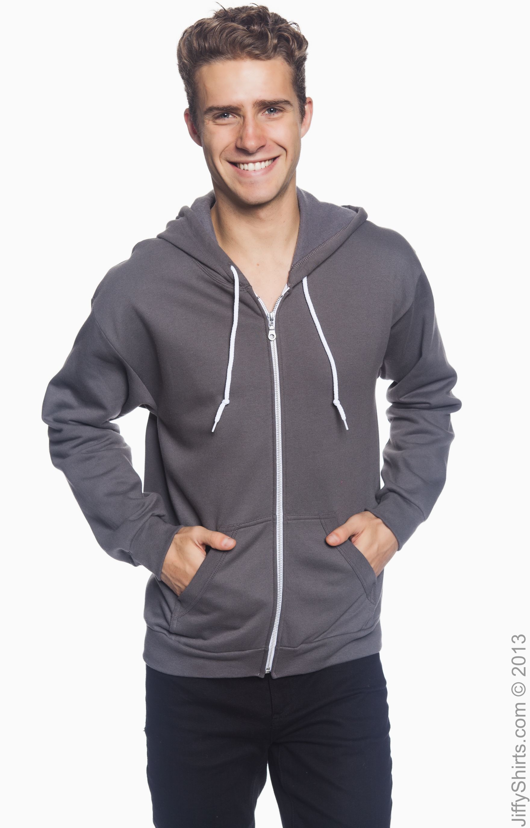 Unisex Full-Zip Hooded Fleece - Charcoal