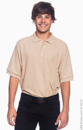 Men's Pima Piqué Short-Sleeve Polo - Stone