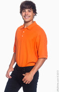 Men's Pima Piqué Short-Sleeve Polo - Deep Orange