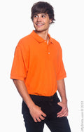 Men's Pima Piqué Short-Sleeve Polo - Deep Orange