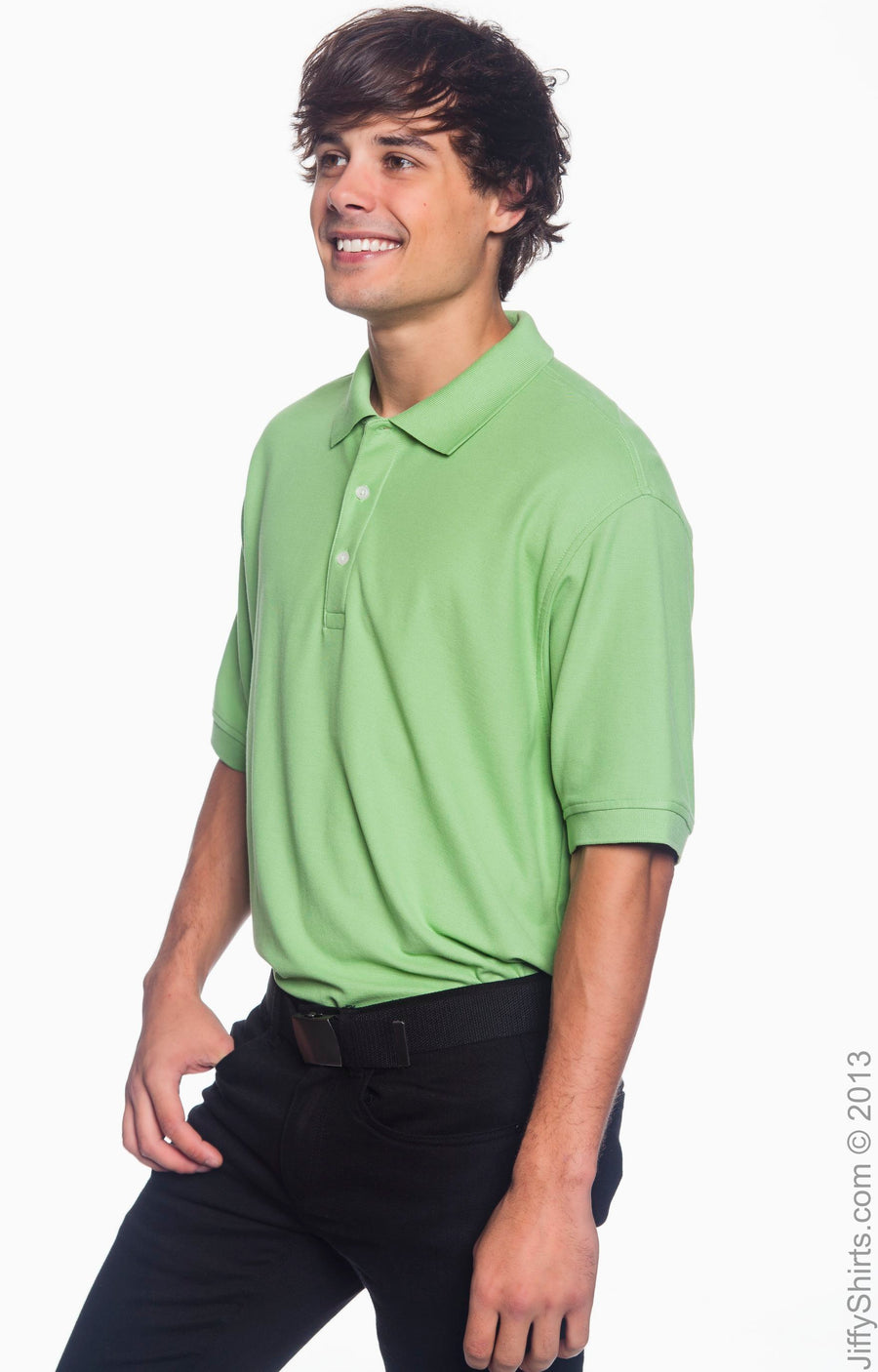 Men's Pima Piqué Short-Sleeve Polo - Lime