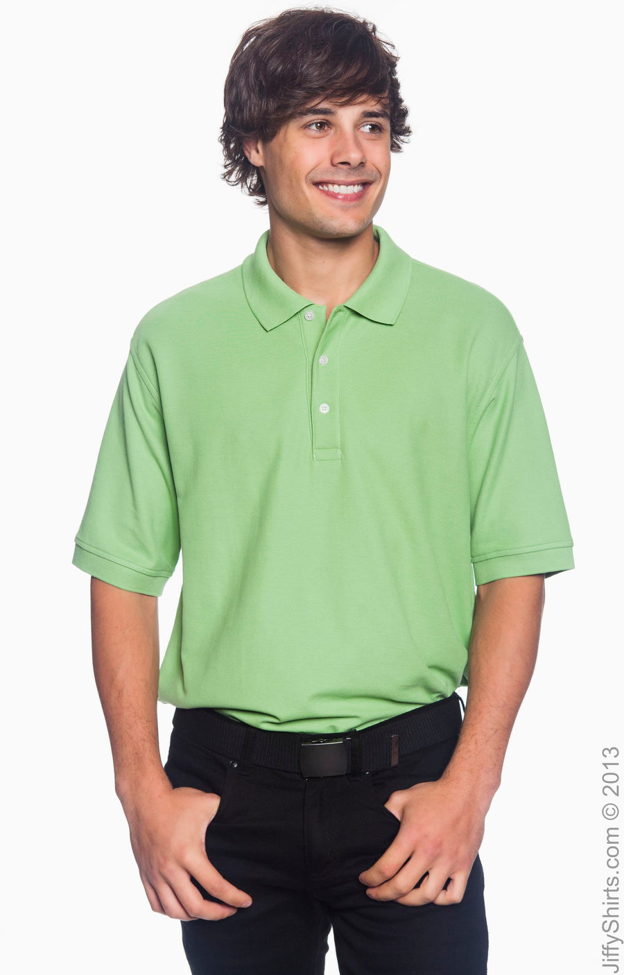 Men's Pima Piqué Short-Sleeve Polo - Lime