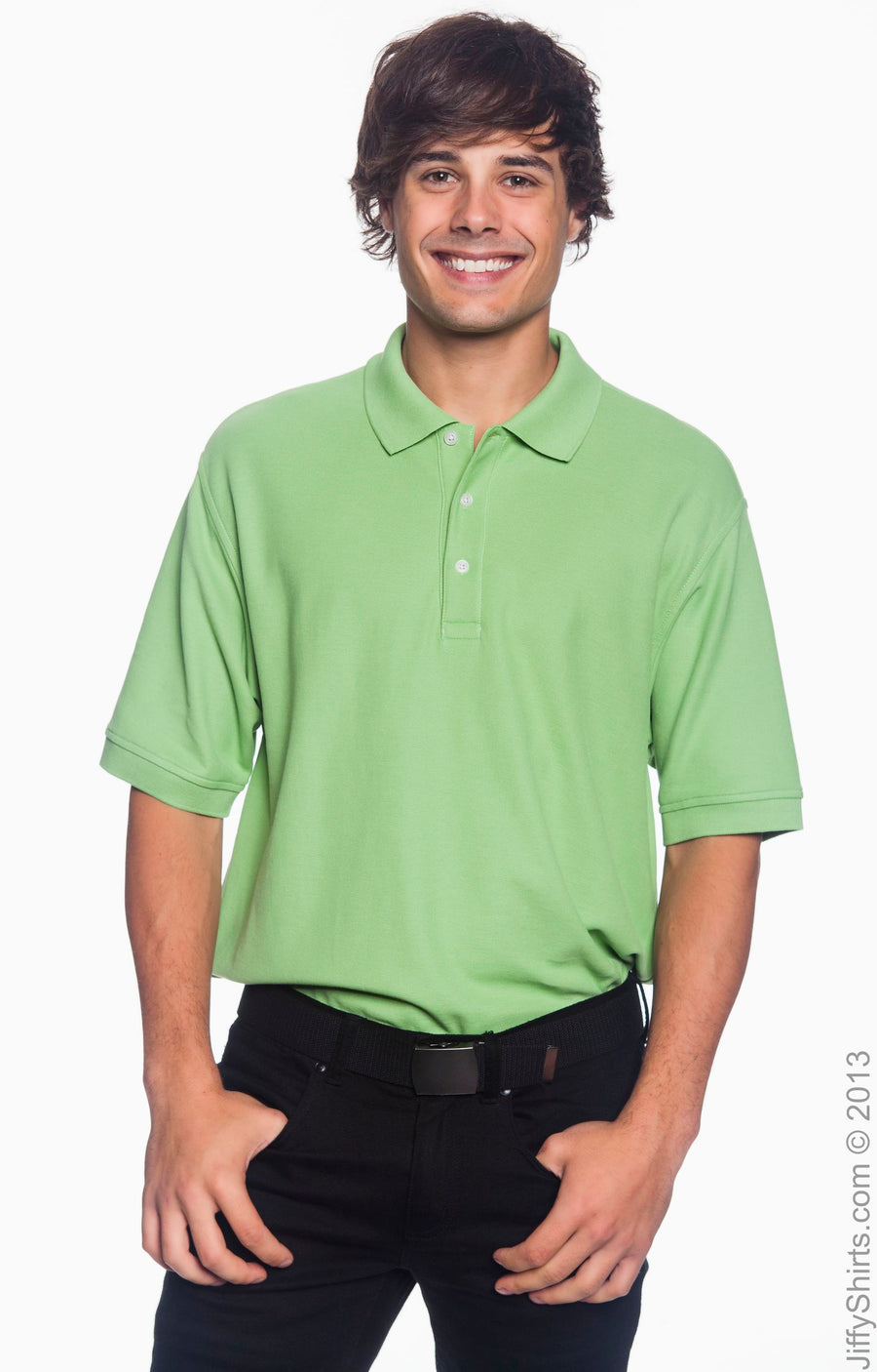 Men's Pima Piqué Short-Sleeve Polo - Lime