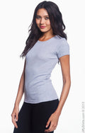 Women's 1x1 Baby Rib Scoop T-Shirt - Heather Gray