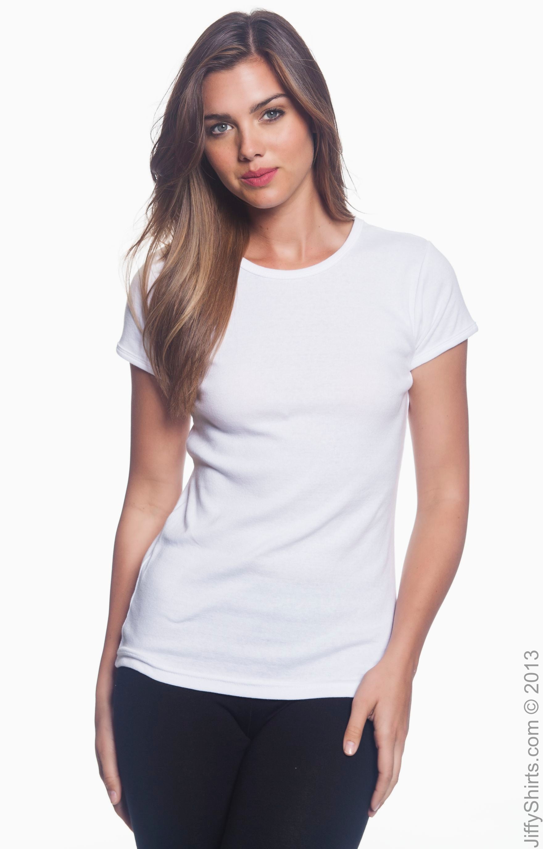 Women's 1x1 Baby Rib Scoop T-Shirt - White