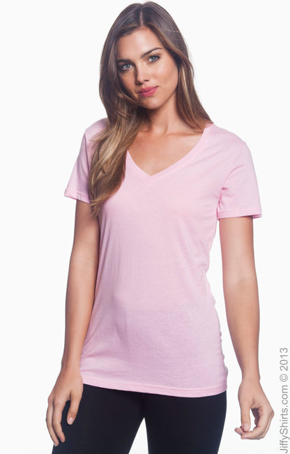 Women's Featherweight V-Neck T-Shirt - Charity Pink
