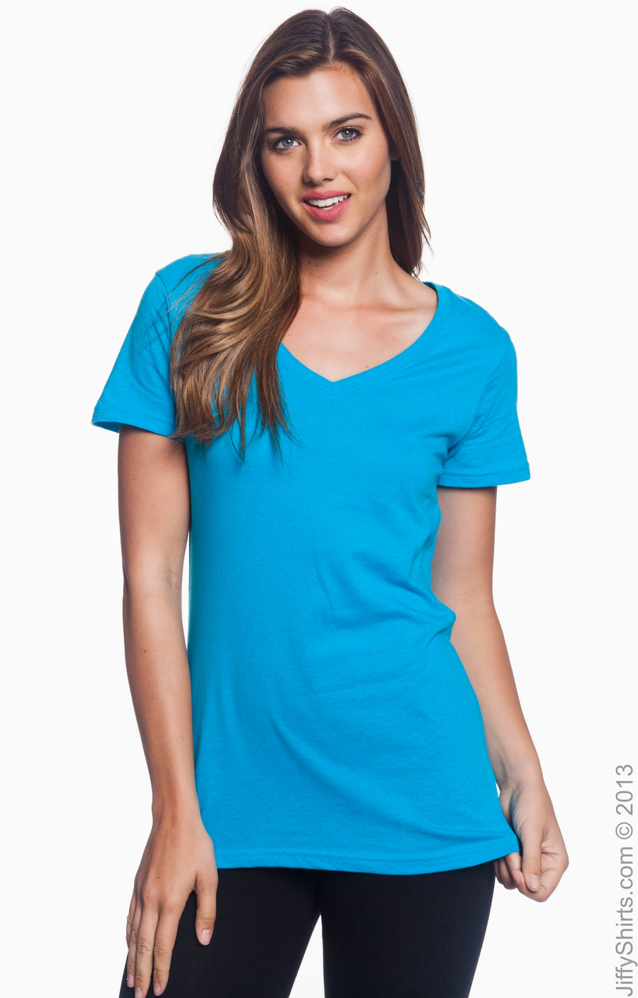 Women's Featherweight V-Neck T-Shirt - Caribbean Blue