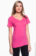 Women's Featherweight V-Neck T-Shirt - Hot Pink