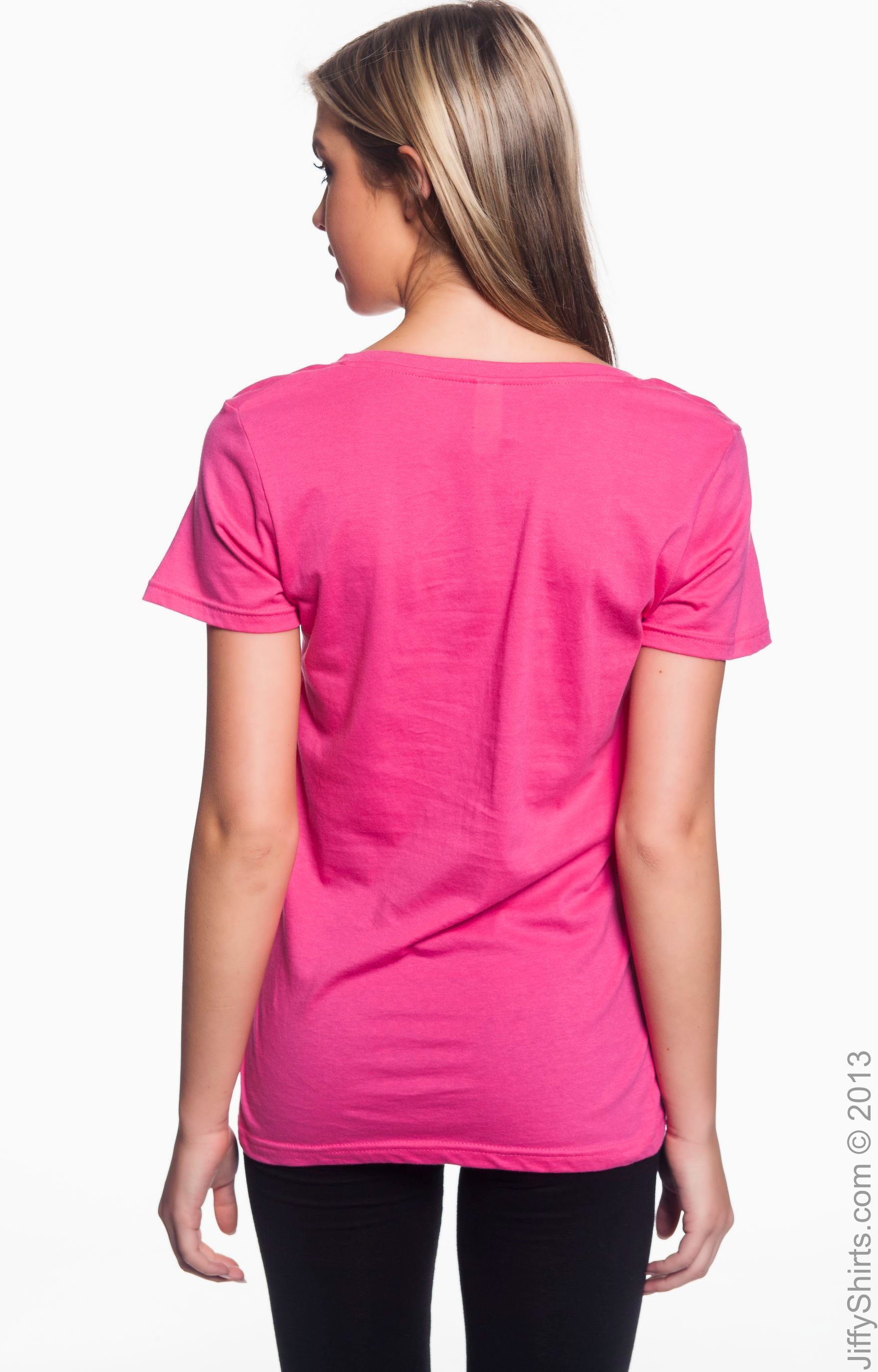Women's Featherweight V-Neck T-Shirt - Hot Pink