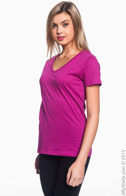 Women's Featherweight V-Neck T-Shirt - Raspberry