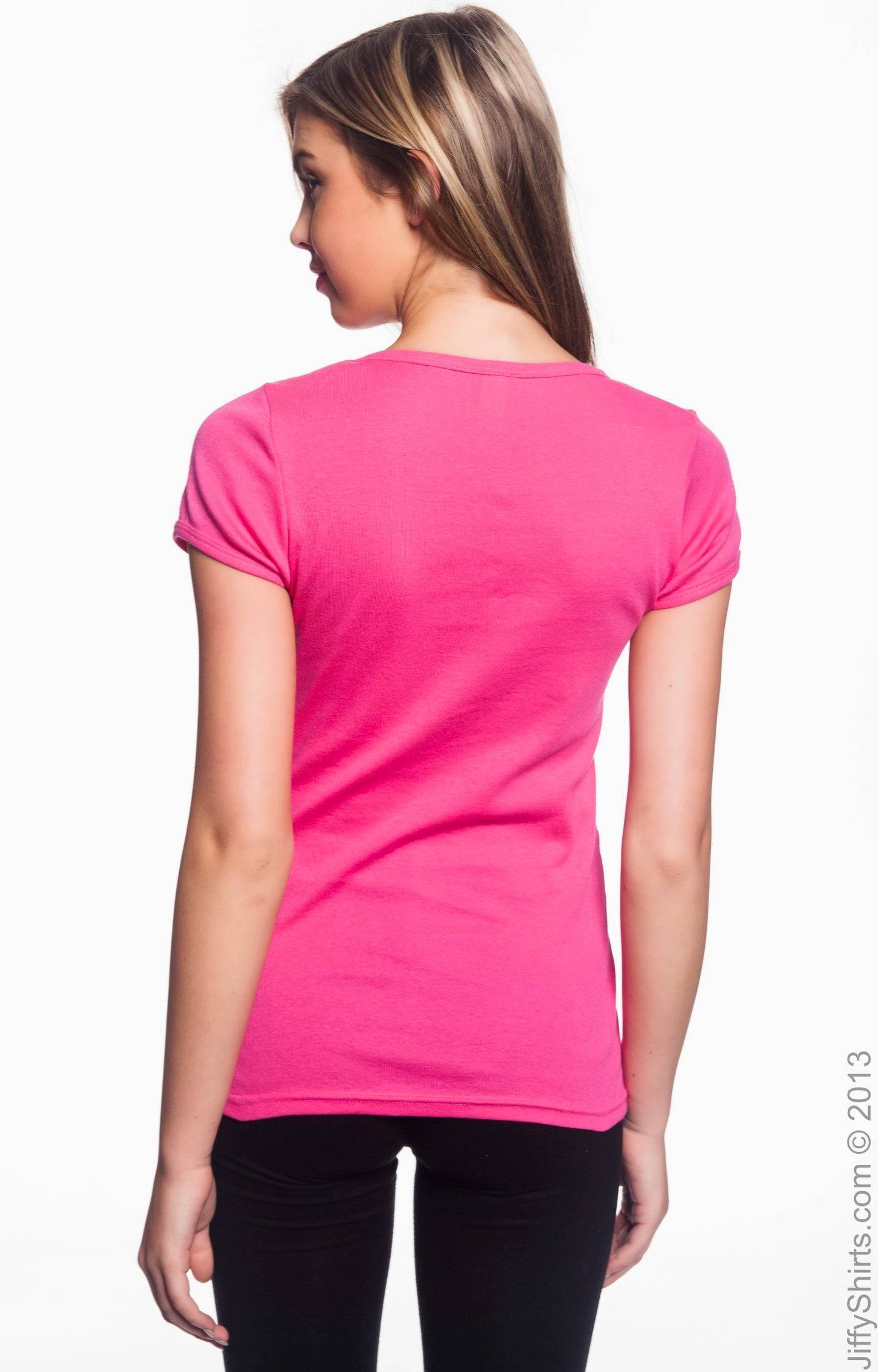Women's 1x1 Baby Rib Scoop T-Shirt - Hot Pink
