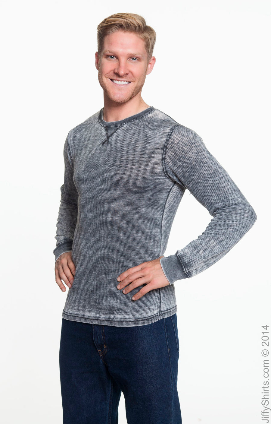 Men's Vintage Zen Thermal Long-Sleeve T-Shirt - Dark Smoke