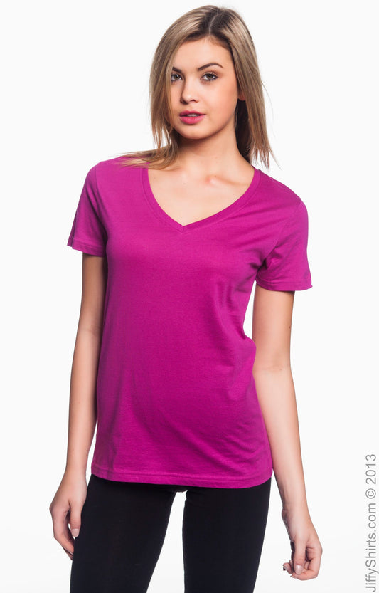 Women's Featherweight V-Neck T-Shirt - Raspberry