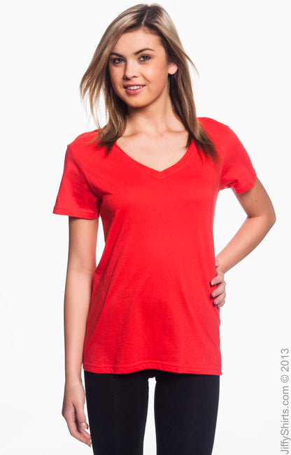 Women's Featherweight V-Neck T-Shirt - Coral