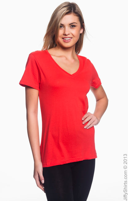 Women's Featherweight V-Neck T-Shirt - Coral