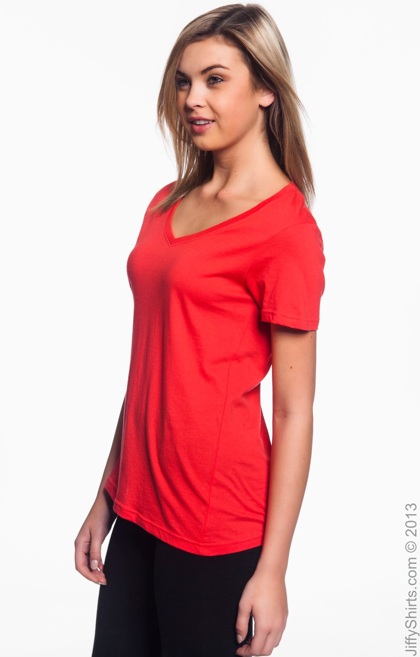 Women's Featherweight V-Neck T-Shirt - Coral