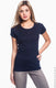 Anvil 1441 - Women's 1x1 Baby Rib Scoop T-Shirt - Navy