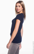 Women's 1x1 Baby Rib Scoop T-Shirt - Navy